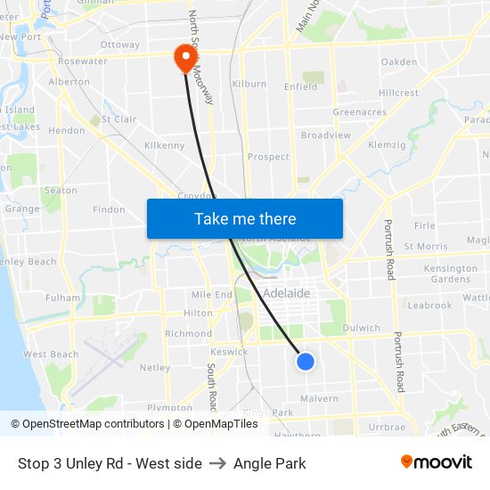 Stop 3 Unley Rd - West side to Angle Park map