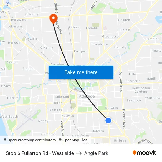Stop 6 Fullarton Rd - West side to Angle Park map