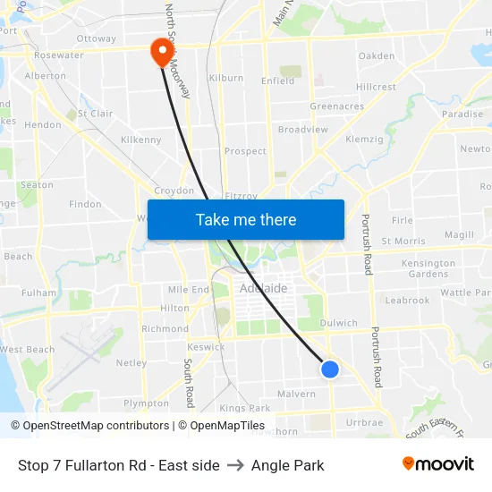 Stop 7 Fullarton Rd - East side to Angle Park map
