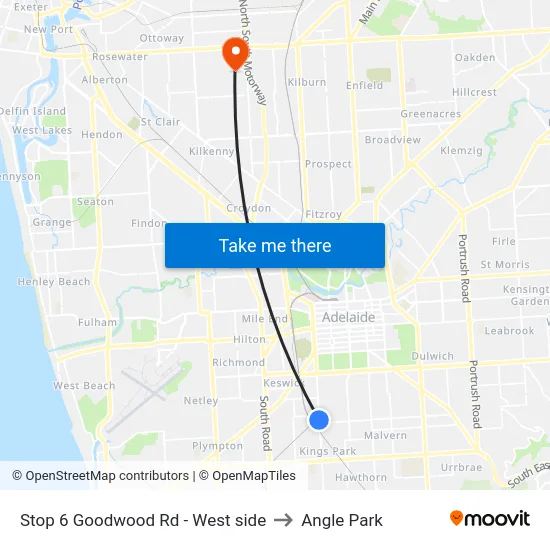 Stop 6 Goodwood Rd - West side to Angle Park map
