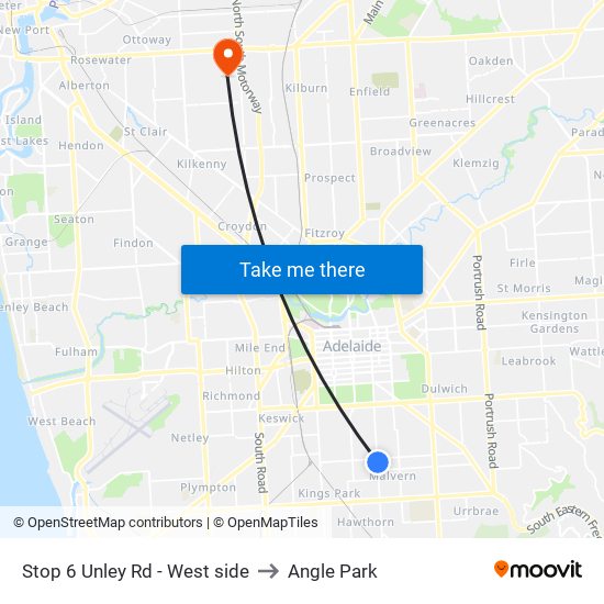 Stop 6 Unley Rd - West side to Angle Park map