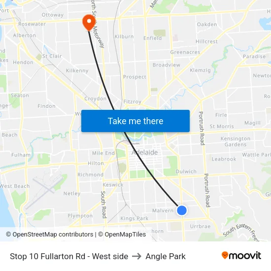 Stop 10 Fullarton Rd - West side to Angle Park map