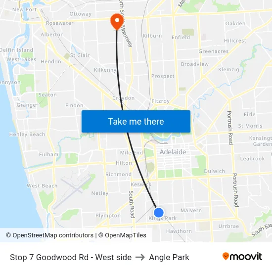 Stop 7 Goodwood Rd - West side to Angle Park map