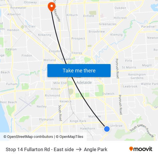 Stop 14 Fullarton Rd - East side to Angle Park map