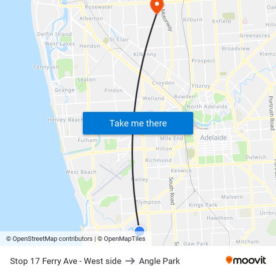 Stop 17 Ferry Ave - West side to Angle Park map