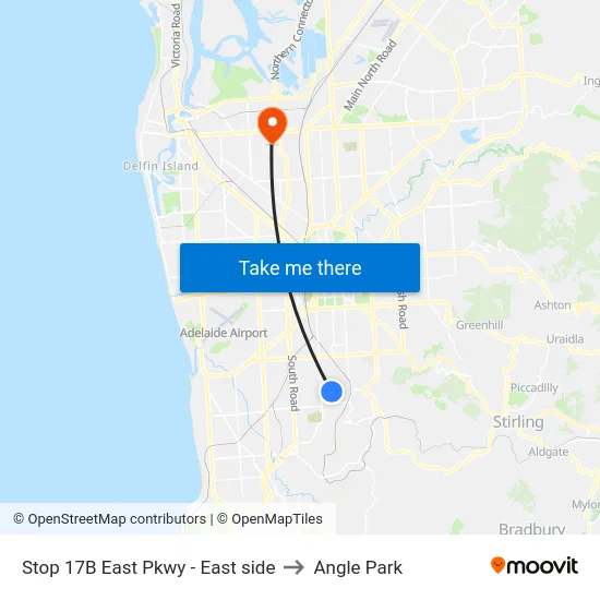 Stop 17B East Pkwy - East side to Angle Park map