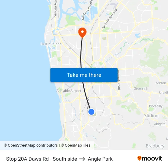 Stop 20A Daws Rd - South side to Angle Park map