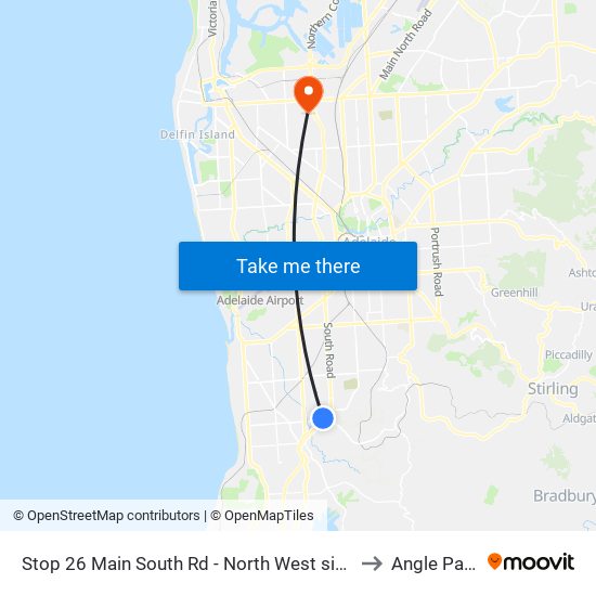Stop 26 Main South Rd - North West side to Angle Park map