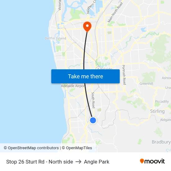 Stop 26 Sturt Rd - North side to Angle Park map
