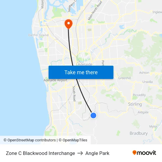 Zone C Blackwood Interchange to Angle Park map