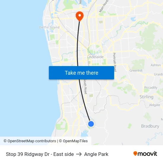 Stop 39 Ridgway Dr - East side to Angle Park map