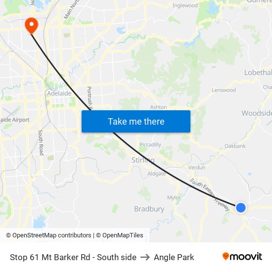 Stop 61 Mt Barker Rd - South side to Angle Park map