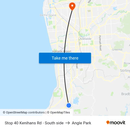 Stop 40 Kenihans Rd - South side to Angle Park map