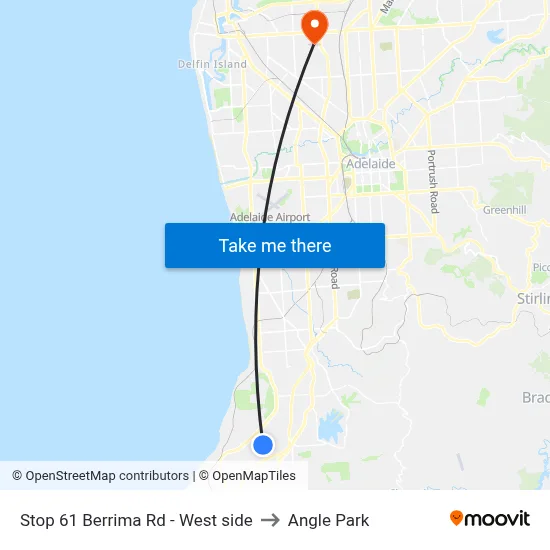 Stop 61 Berrima Rd - West side to Angle Park map