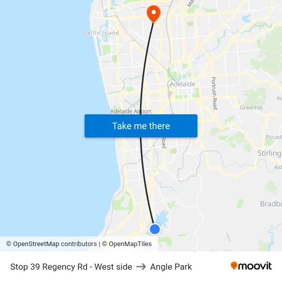 Stop 39 Regency Rd - West side to Angle Park map
