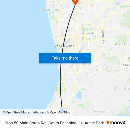 Stop 50 Main South Rd - South East side to Angle Park map