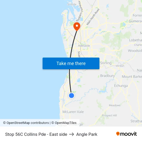 Stop 56C Collins Pde - East side to Angle Park map
