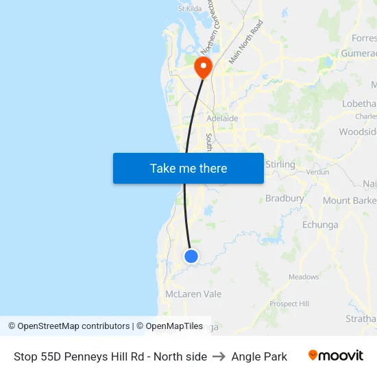 Stop 55D Penneys Hill Rd - North side to Angle Park map