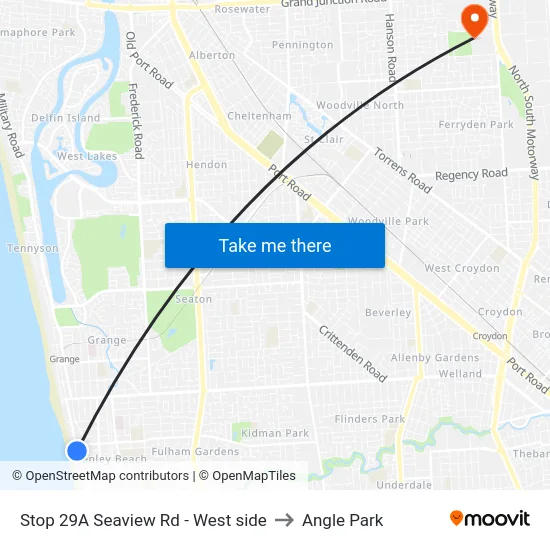 Stop 29A Seaview Rd - West side to Angle Park map