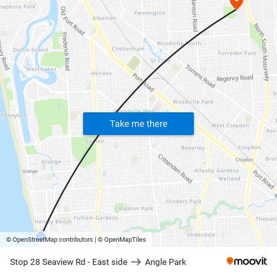 Stop 28 Seaview Rd - East side to Angle Park map