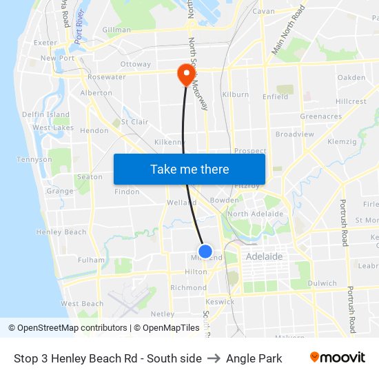 Stop 3 Henley Beach Rd - South side to Angle Park map