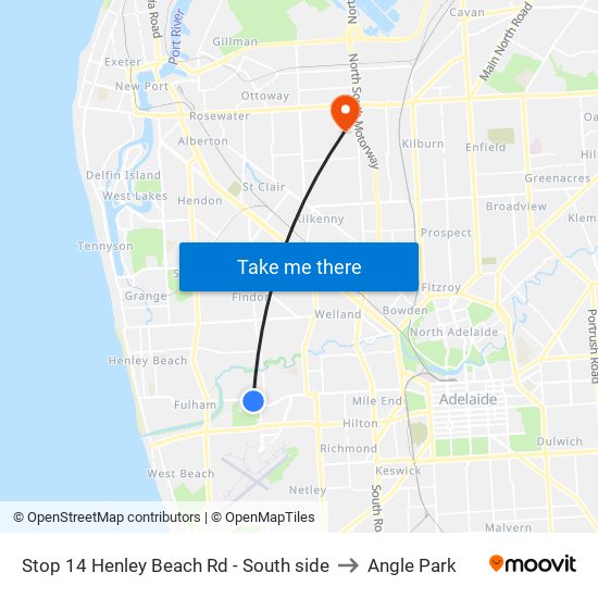 Stop 14 Henley Beach Rd - South side to Angle Park map