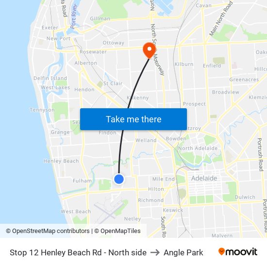 Stop 12 Henley Beach Rd - North side to Angle Park map