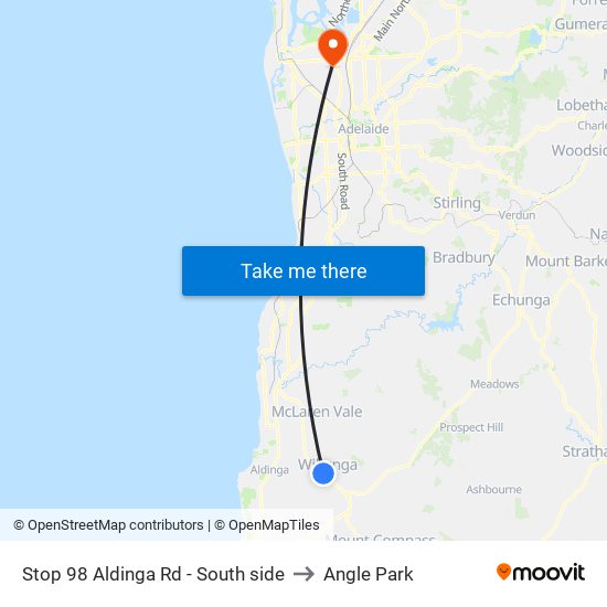 Stop 98 Aldinga Rd - South side to Angle Park map