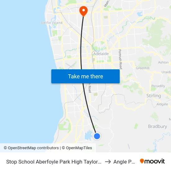 Stop School Aberfoyle Park High Taylors Rd to Angle Park map