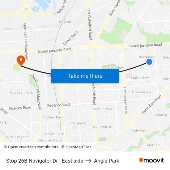 Stop 26B Navigator Dr - East side to Angle Park map