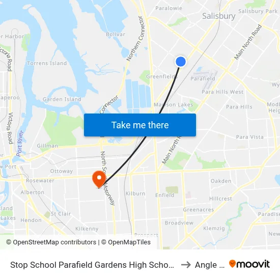 Stop School Parafield Gardens High School Shepherdson Rd to Angle Park map