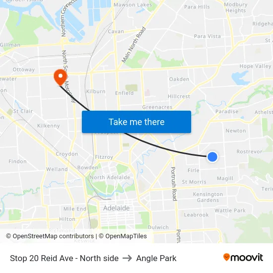 Stop 20 Reid Ave - North side to Angle Park map