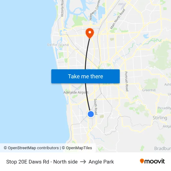 Stop 20E Daws Rd - North side to Angle Park map