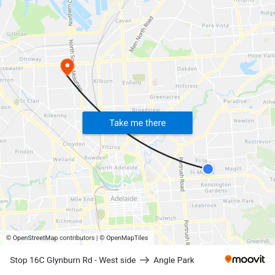 Stop 16C Glynburn Rd - West side to Angle Park map