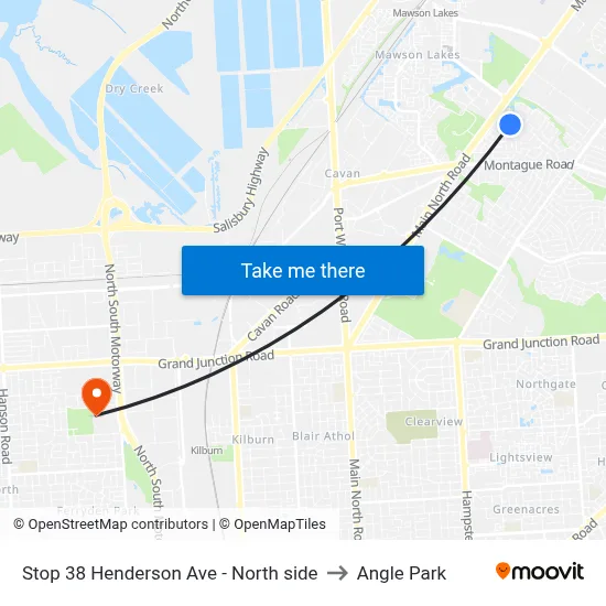 Stop 38 Henderson Ave - North side to Angle Park map