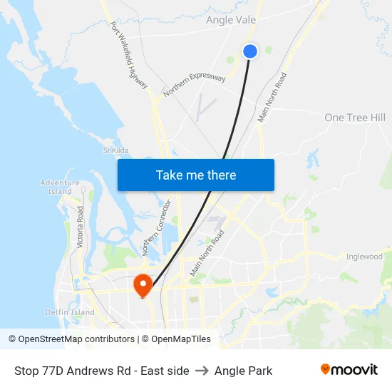 Stop 77D Andrews Rd - East side to Angle Park map