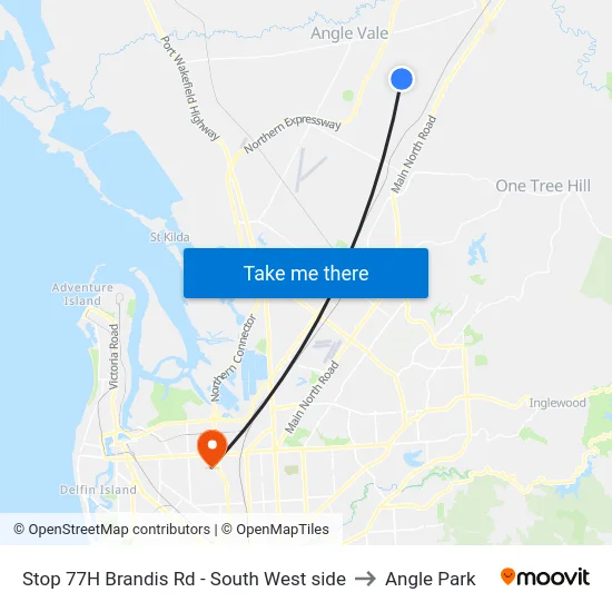Stop 77H Brandis Rd - South West side to Angle Park map