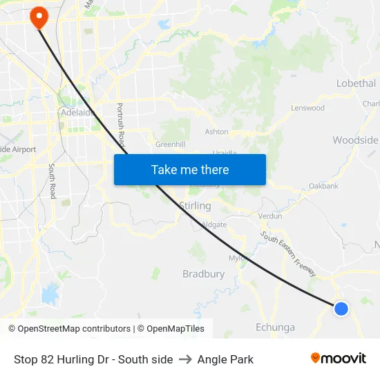 Stop 82 Hurling Dr - South side to Angle Park map