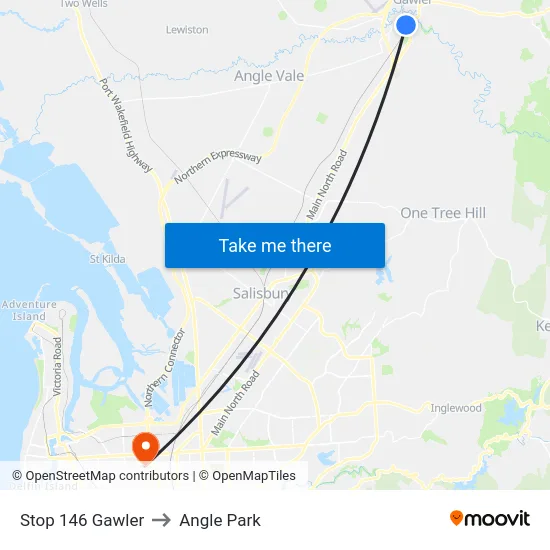 Stop 146 Gawler to Angle Park map