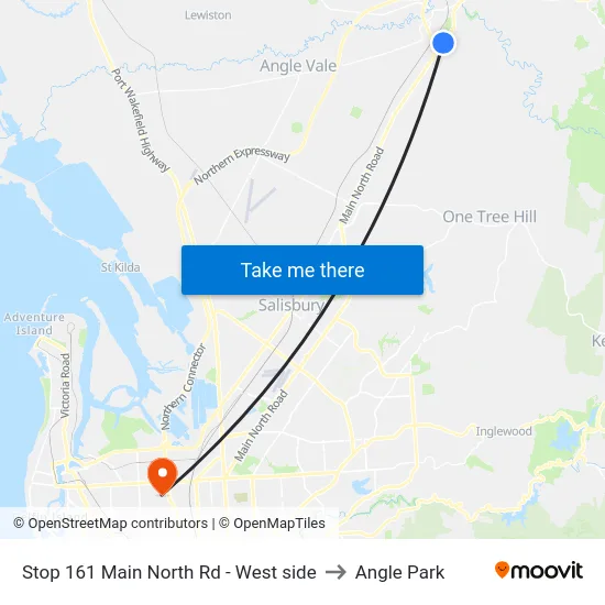 Stop 161 Main North Rd - West side to Angle Park map
