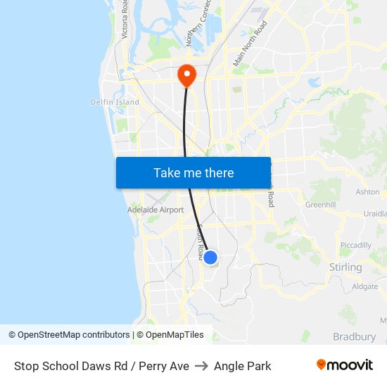 Stop School Daws Rd / Perry Ave to Angle Park map