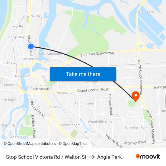 Stop School Victoria Rd / Walton St to Angle Park map