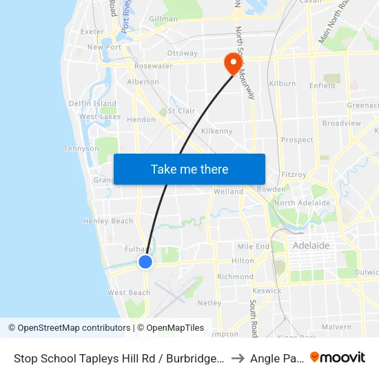 Stop School Tapleys Hill Rd / Burbridge Rd to Angle Park map