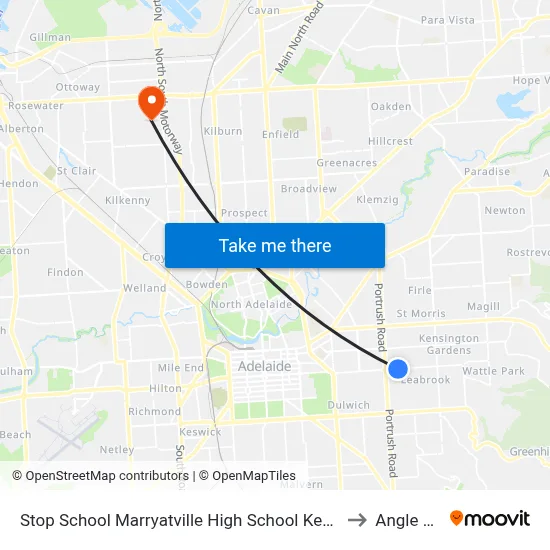 Stop School Marryatville High School Kensington Rd to Angle Park map