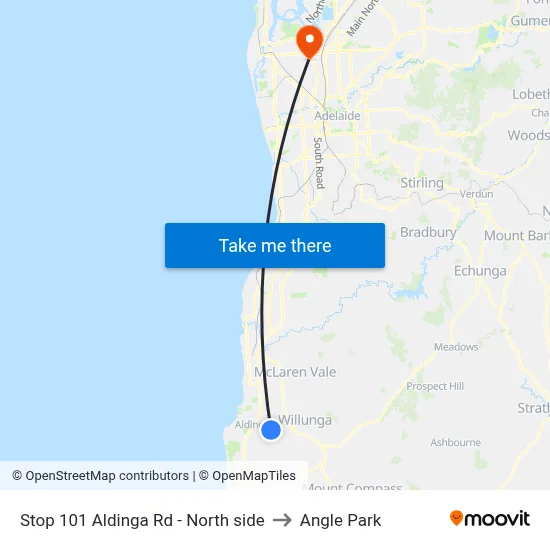 Stop 101 Aldinga Rd - North side to Angle Park map