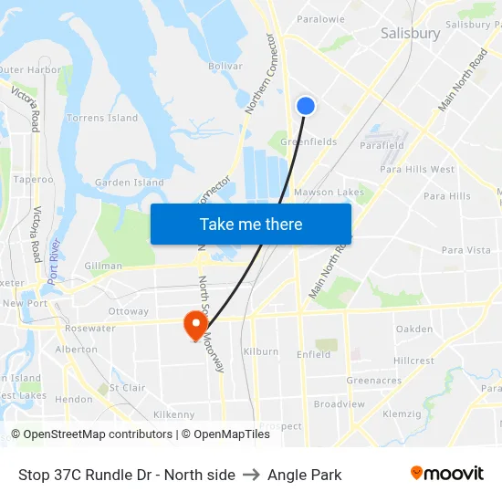 Stop 37C Rundle Dr - North side to Angle Park map