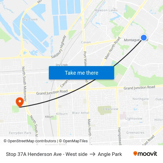 Stop 37A Henderson Ave - West side to Angle Park map