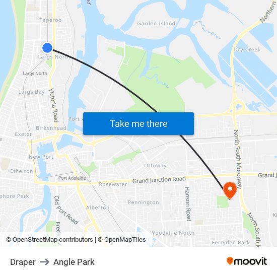 Draper to Angle Park map