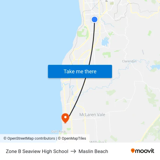 Zone B Seaview High School to Maslin Beach map