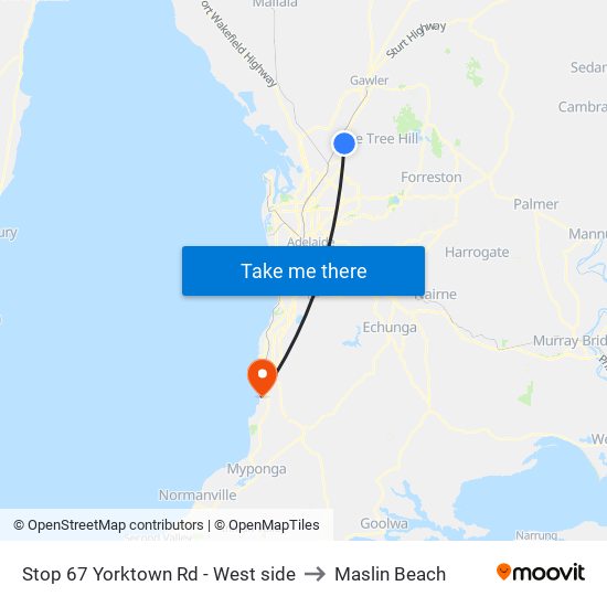Stop 67 Yorktown Rd - West side to Maslin Beach map